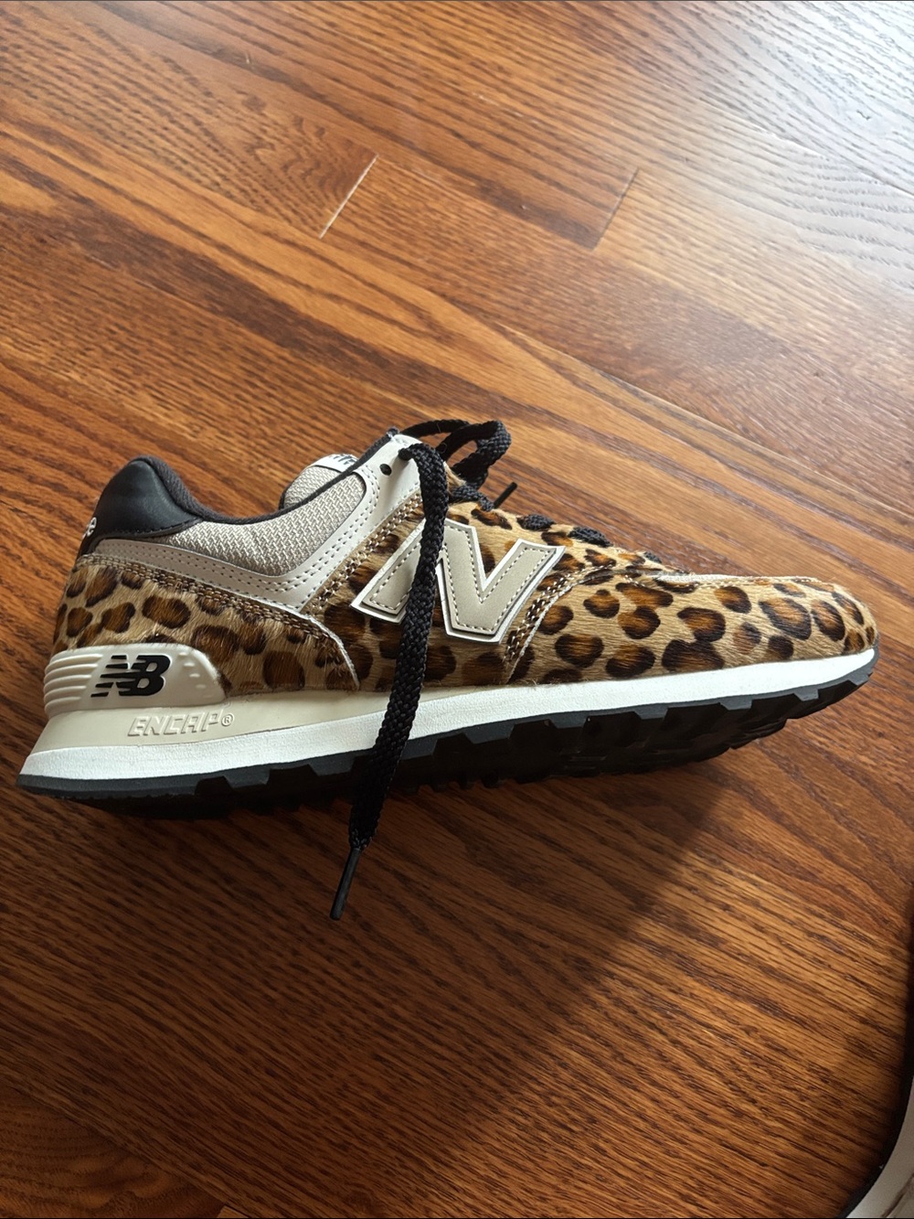 New Balance Women’s ' 574 Leopard Print Sneakers - Brown/Black - Picture 2 of 7